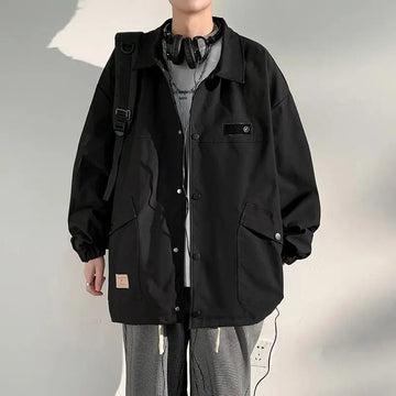 AIDASE  -  Japanese Style Workwear Jacket Men Spring Autumn Trendy Loose Coat aidase-shop